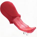 Seappiness Honey Tongue – Kieltä jäljittelevä vibraattori (10 taajuutta, roiskeenkestävä, punainen)