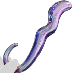 KRSJJ M890 – Lasinen anaalidildo / nautintisauva (rainbow, 17,5 cm)