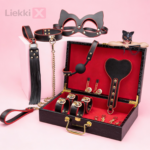 BDSM-bondage-fetissisetti – Nahkainen deluxe-parisetti salkussa (musta / musta-punainen) - Image 3