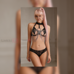 MF150 – Ketjuyksityiskohdilla varustettu vartaloasu & kaulavaljas (PU, musta) - Image 2