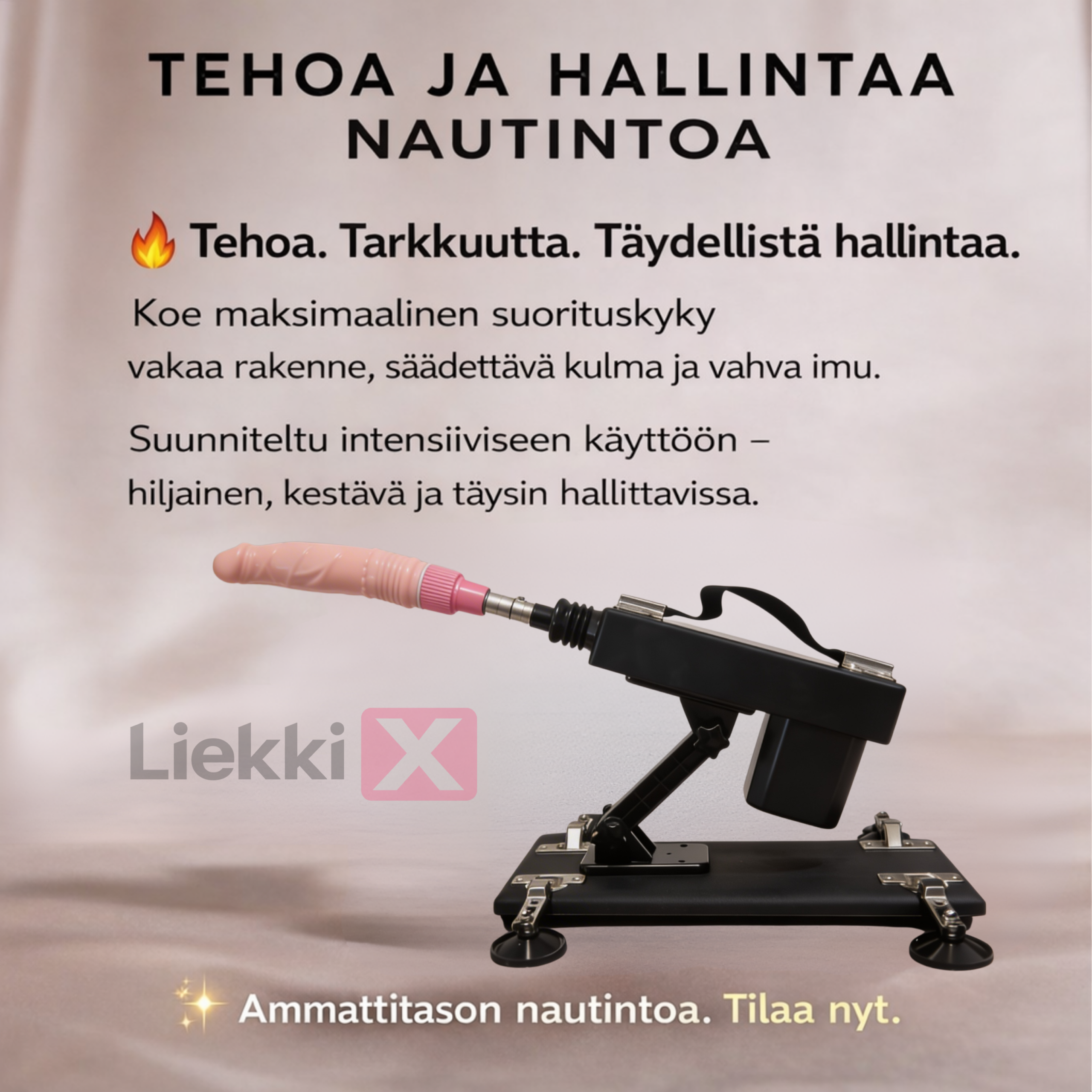 Sähkökäyttöinen liikerata-laite – säädettävä kulma & imukupit | Liekkix
