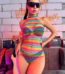 LiekkiX Rainbow Fishnet Bodysuit