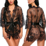LiekkiX Lace Kimono Black