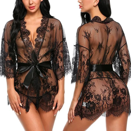 LiekkiX Lace Kimono Black
